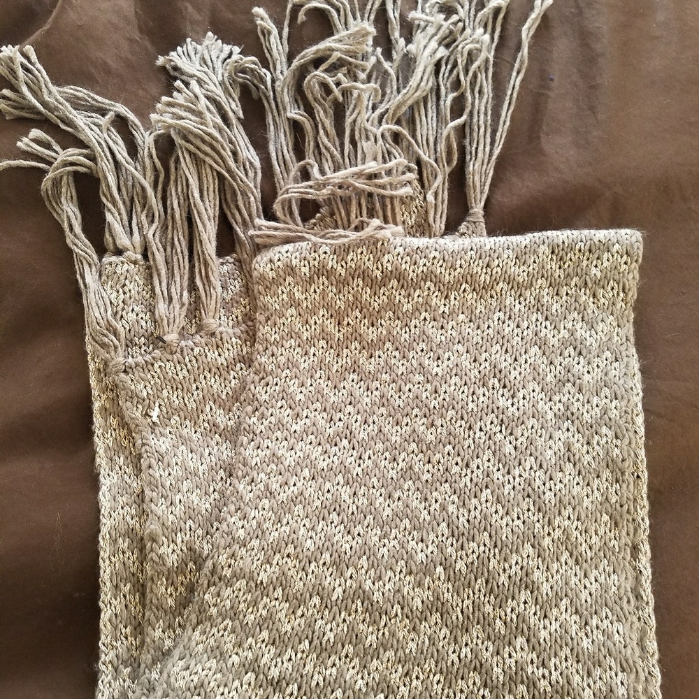 Express toupe/tan chevron sweater scarf